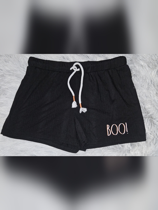 Rae Dunn Other - Rae Dunn BOO Halloween Sleep Shorts Medium | Black Lounge Pajama Shorts